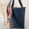 Tote-bag bleu outremer en simili-cuir