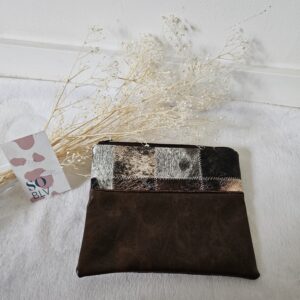 Pochette marron en simili-cuir
