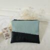 Pochette marine et bleu clair en simili-cuir