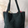 Sac Cabas vert sapin en velours côtelé