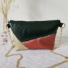 Sac Glam simili-cuir vert sapin, doré et rose irisé