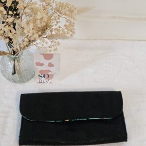Portefeuille Compagnon noir, souple et brillant