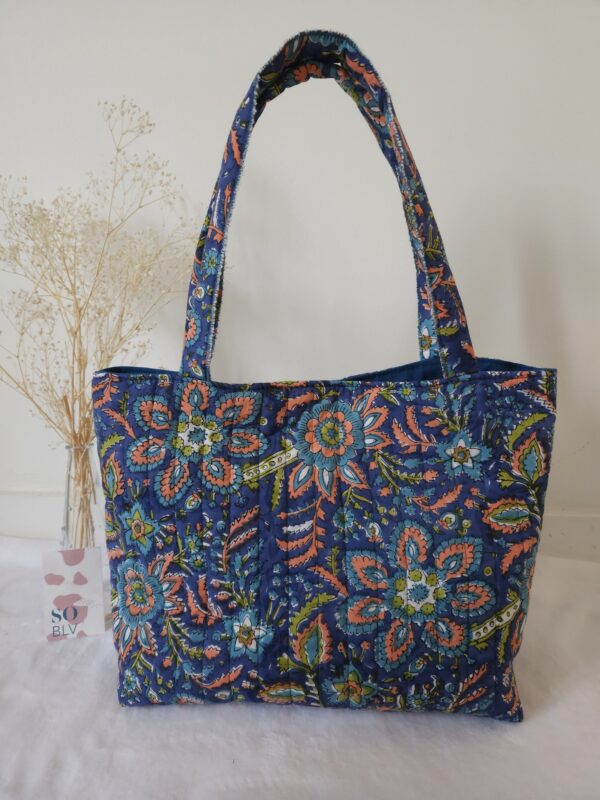 Sac Cabas en tissu indien bleu