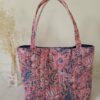 Sac Cabas en tissu indien rose et bleu