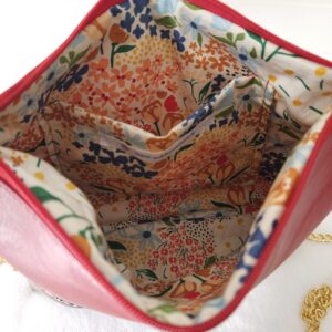 Sac Glam simili-cuir rouge et doré