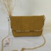 Sac rabat simili-cuir moutarde