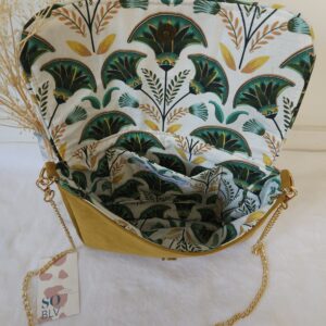 Sac rabat simili-cuir moutarde