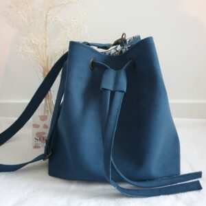 Sac So simili-cuir bleu outremer touché daim