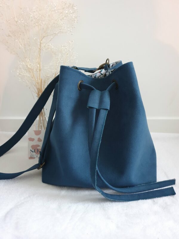 Sac So simili-cuir bleu outremer touché daim