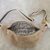 Sac Banane teddy peluche beige intérieur fleuri bleu – Image 2