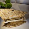 Portefeuille Compagnon beige doré intérieur coton fleuri – Image 2