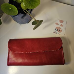 Portefeuille Compagnon rouge intérieur coton japonisant