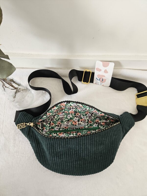 Sac Banane velours côtelé vert foncé – Image 2