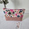 Pochette Girly en tissu fleuri et velours côtelé rose