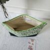 Pochette Girly en tissu double gaze feuillage et velours ras vert – Image 2