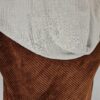 Cape en maille chenille marron et double gaze de coton blanche – Image 2
