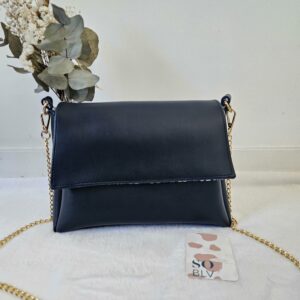 Sac Naya simili-cuir marine intérieur géométrique bleu