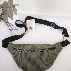 Sac Banane velours côtelé kaki