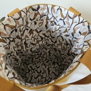 Tote-bag moutarde en simili-cuir touché daim – Image 2