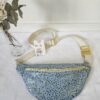 Sac Banane coton bleu clair imprimé léopard doré