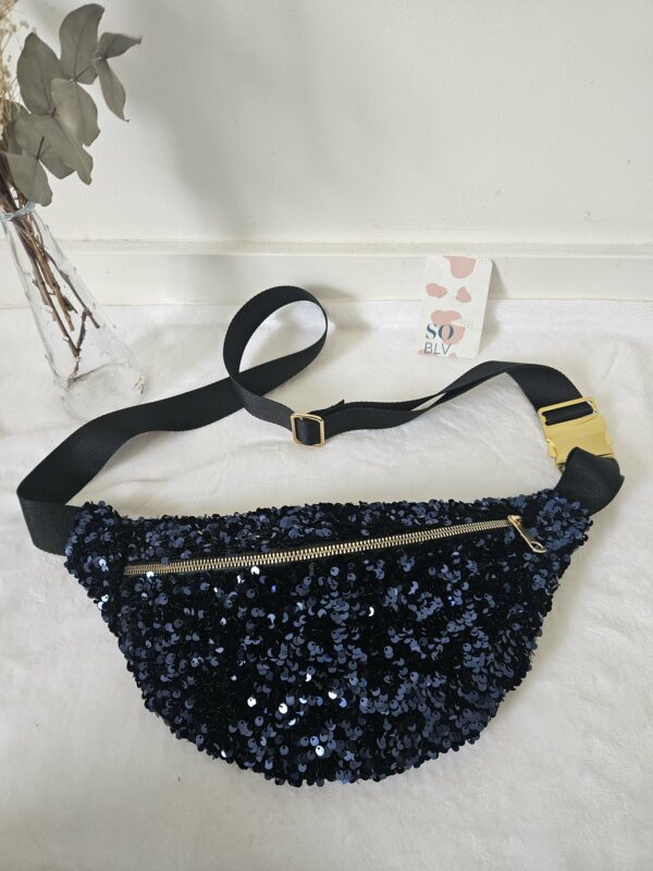 Sac Banane à sequin bleu marine intérieur marine