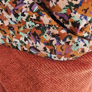 Cape en maille terracotta, et viscose multicolor