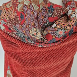 Cape en maille terracotta touche lurex et viscose multicolor