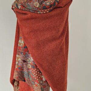 Cape en maille terracotta touche lurex et viscose multicolor