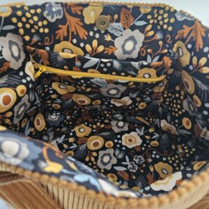 Sac Cabas en velours côtelé moutarde intérieur coton