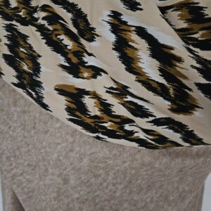 Cape en maille beige chiné et viscose