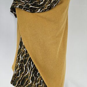 Cape en maille chenille jaune et viscose