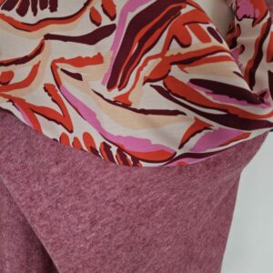 Cape en maille rose chiné et viscose