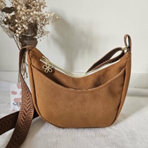 Sac Diane en simili-cuir camel touché daim intérieur coton