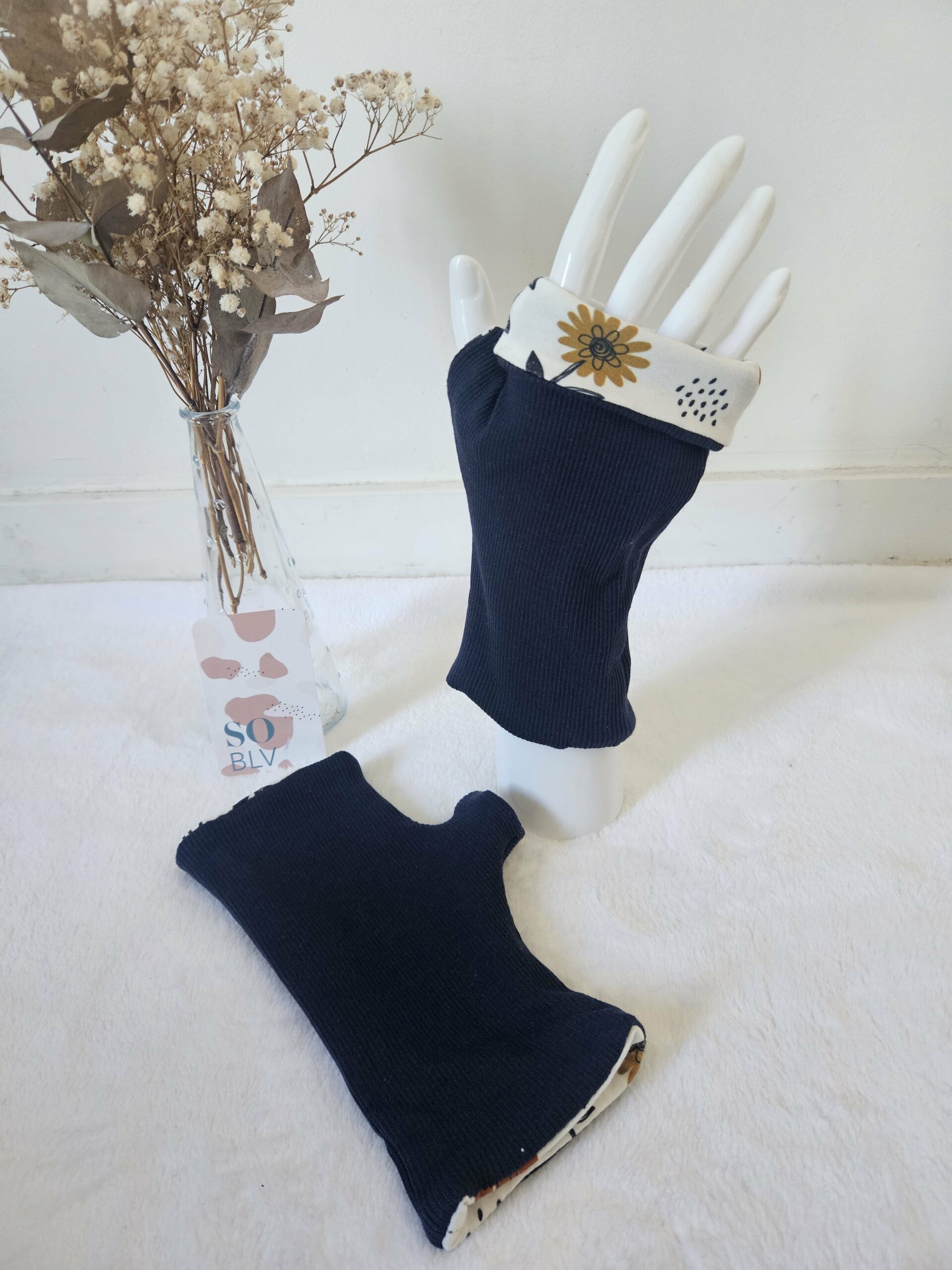 Mitaines bleues marines réversibles – Image 3