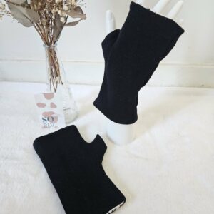 Mitaines réversibles en maille noire