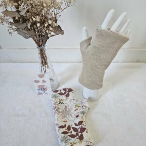 Mitaines réversibles en maille beige