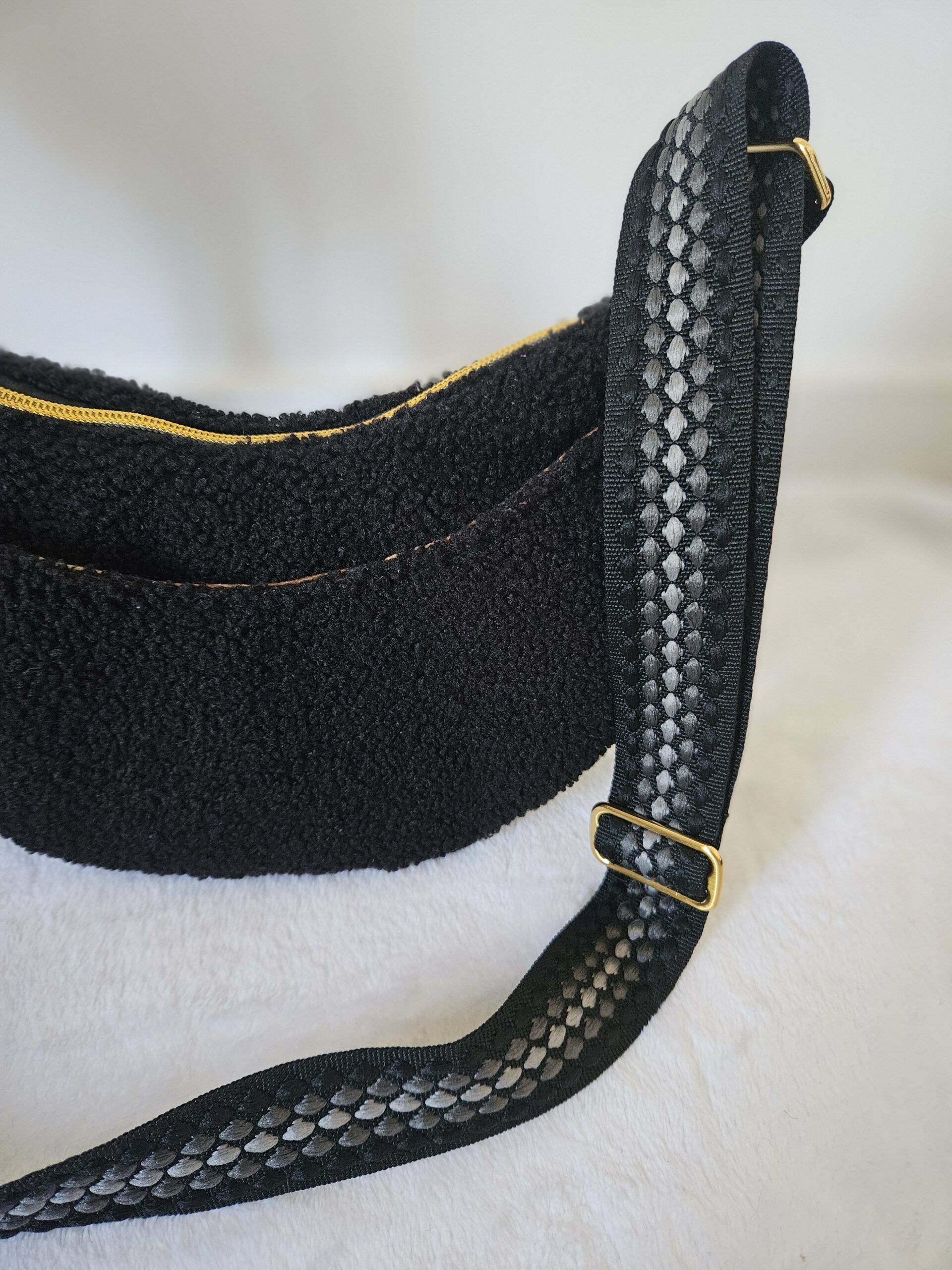 Sac Diane en Teddy peluche noir intérieur coton – Image 4